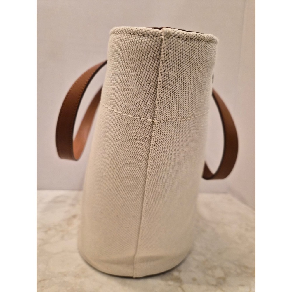 Saint‎ Laurent Rive Gauche Panier Canvas Bucket Tote Bag Brown 735728 FABJN - Picture 13 of 15